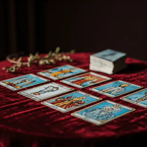 Tarot cards on a velvet table